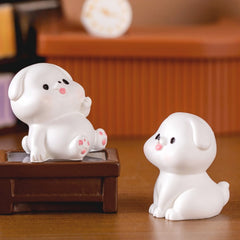 1pc Mini Puppy Statue Ornament DIY Fairy Garden Bedroom Living Room Car Decor
