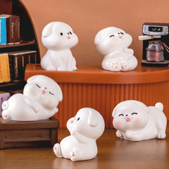 1pc Mini Puppy Statue Ornament DIY Fairy Garden Bedroom Living Room Car Decor