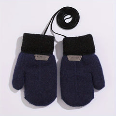 Kids Winter Sports Gloves Thick Warm Knitted Mittens