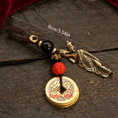 Copper Sleeping Buddha Keychain Pendant Gift Decoration
