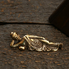 Copper Sleeping Buddha Keychain Pendant Gift Decoration