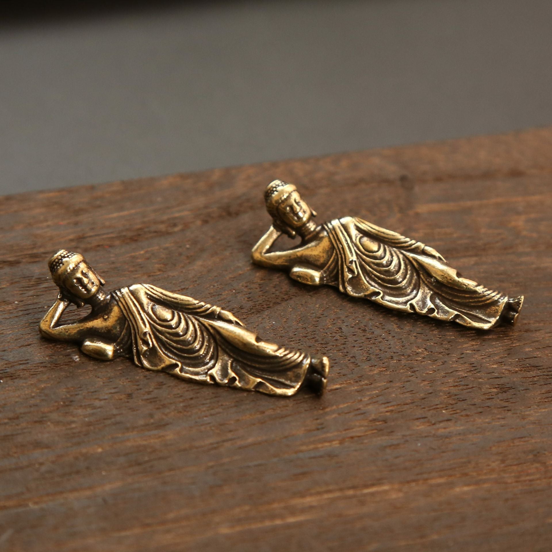 Copper Sleeping Buddha Keychain Pendant Gift Decoration