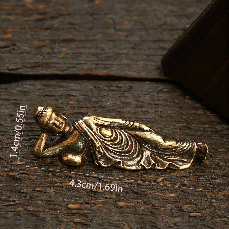 Copper Sleeping Buddha Keychain Pendant Gift Decoration