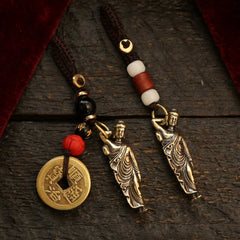 Copper Sleeping Buddha Keychain Pendant Gift Decoration
