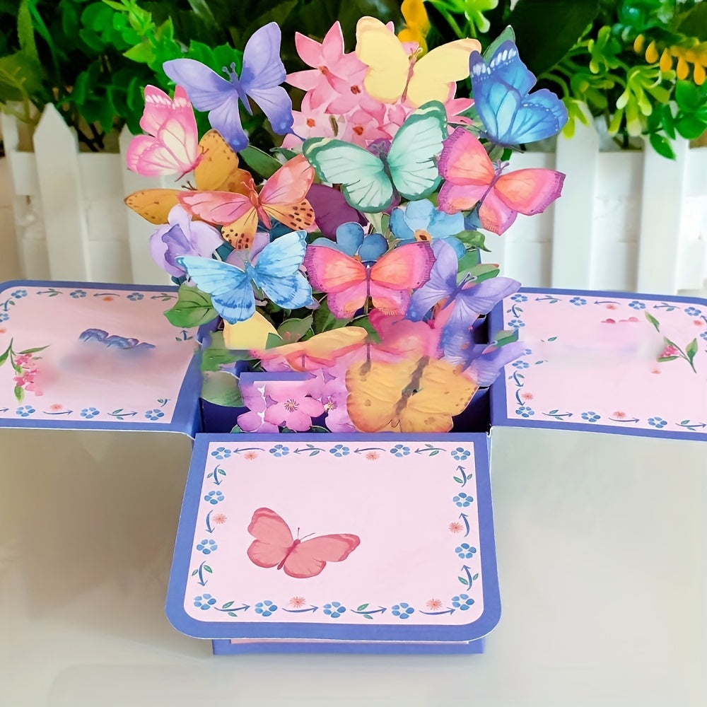Colorful 3D Butterfly Pop Up Greeting Card for Special Occasions