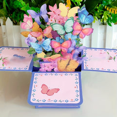 Colorful 3D Butterfly Pop Up Greeting Card for Special Occasions