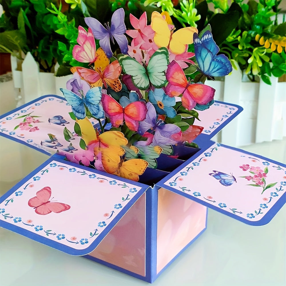 Colorful 3D Butterfly Pop Up Greeting Card for Special Occasions