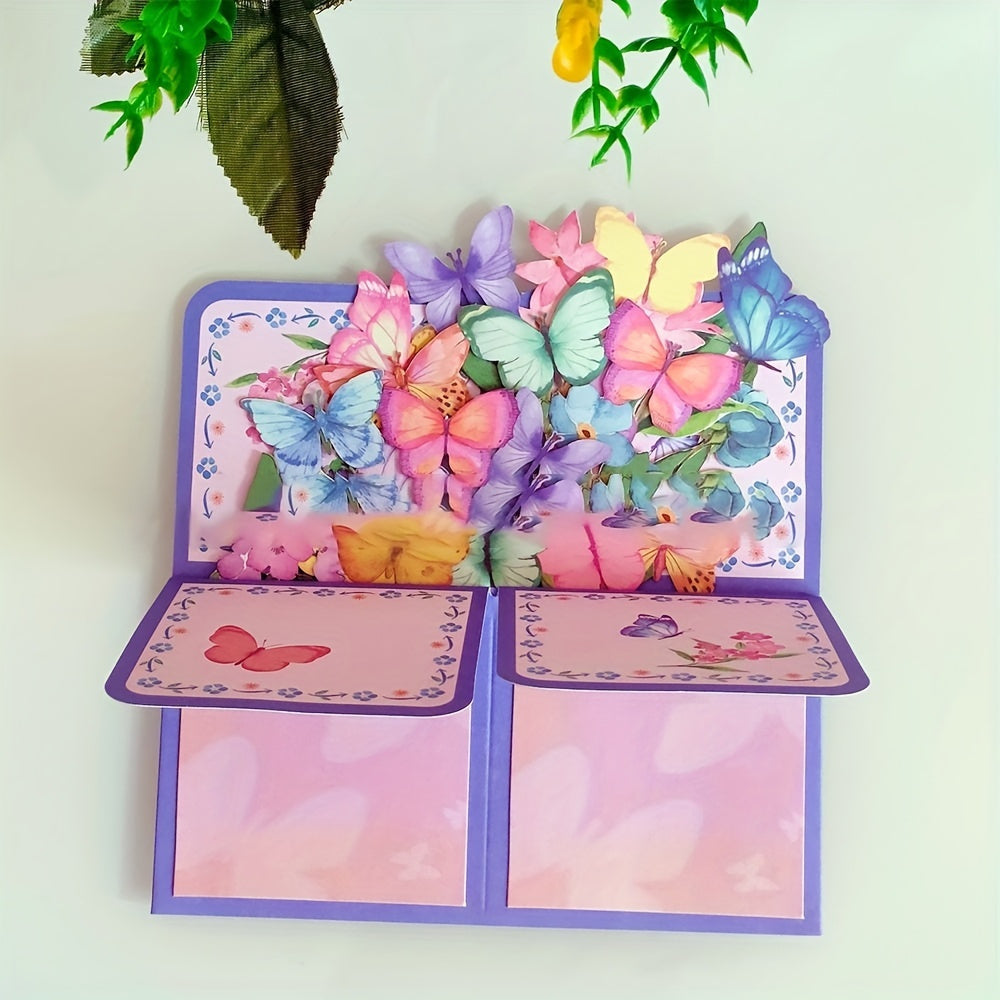 Colorful 3D Butterfly Pop Up Greeting Card for Special Occasions