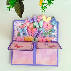 Colorful 3D Butterfly Pop Up Greeting Card for Special Occasions