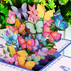 Colorful 3D Butterfly Pop Up Greeting Card for Special Occasions