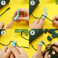 2pcs Yarn Guide Finger Holder Knitting Thimble Tool