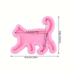 Cat Walking Necklace Pendant Silicone Mold Resin Crafting Animal Mould