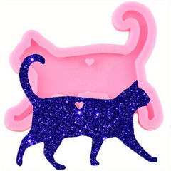 Cat Walking Necklace Pendant Silicone Mold Resin Crafting Animal Mould
