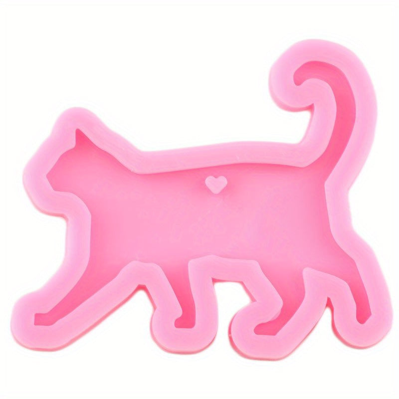 Cat Walking Necklace Pendant Silicone Mold Resin Crafting Animal Mould