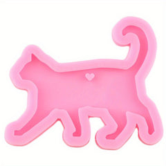 Cat Walking Necklace Pendant Silicone Mold Resin Crafting Animal Mould