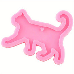 Cat Walking Necklace Pendant Silicone Mold Resin Crafting Animal Mould