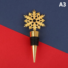 Christmas Snowflake Wine Stoppers Golden & Silvery Alloy Decoration