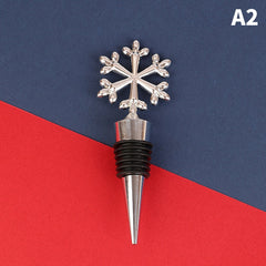 Christmas Snowflake Wine Stoppers Golden & Silvery Alloy Decoration
