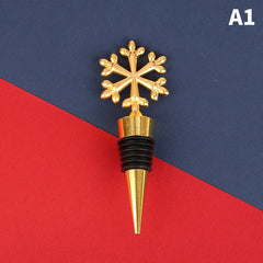 Christmas Snowflake Wine Stoppers Golden & Silvery Alloy Decoration