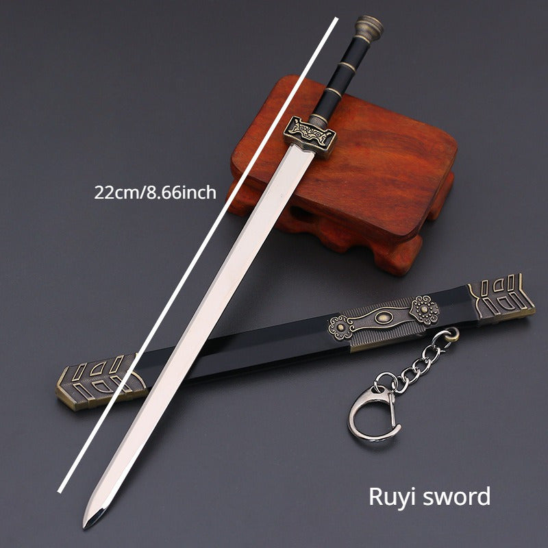 Ancient Chinese Sword Weapon Model With Sheath Pendant