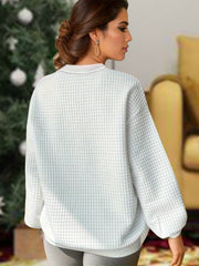 Women's Plus Size Christmas Waffle Print Pajama Top