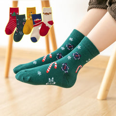 5 Pairs Kids Cotton Christmas Socks