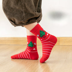 5 Pairs Kids Cotton Christmas Socks