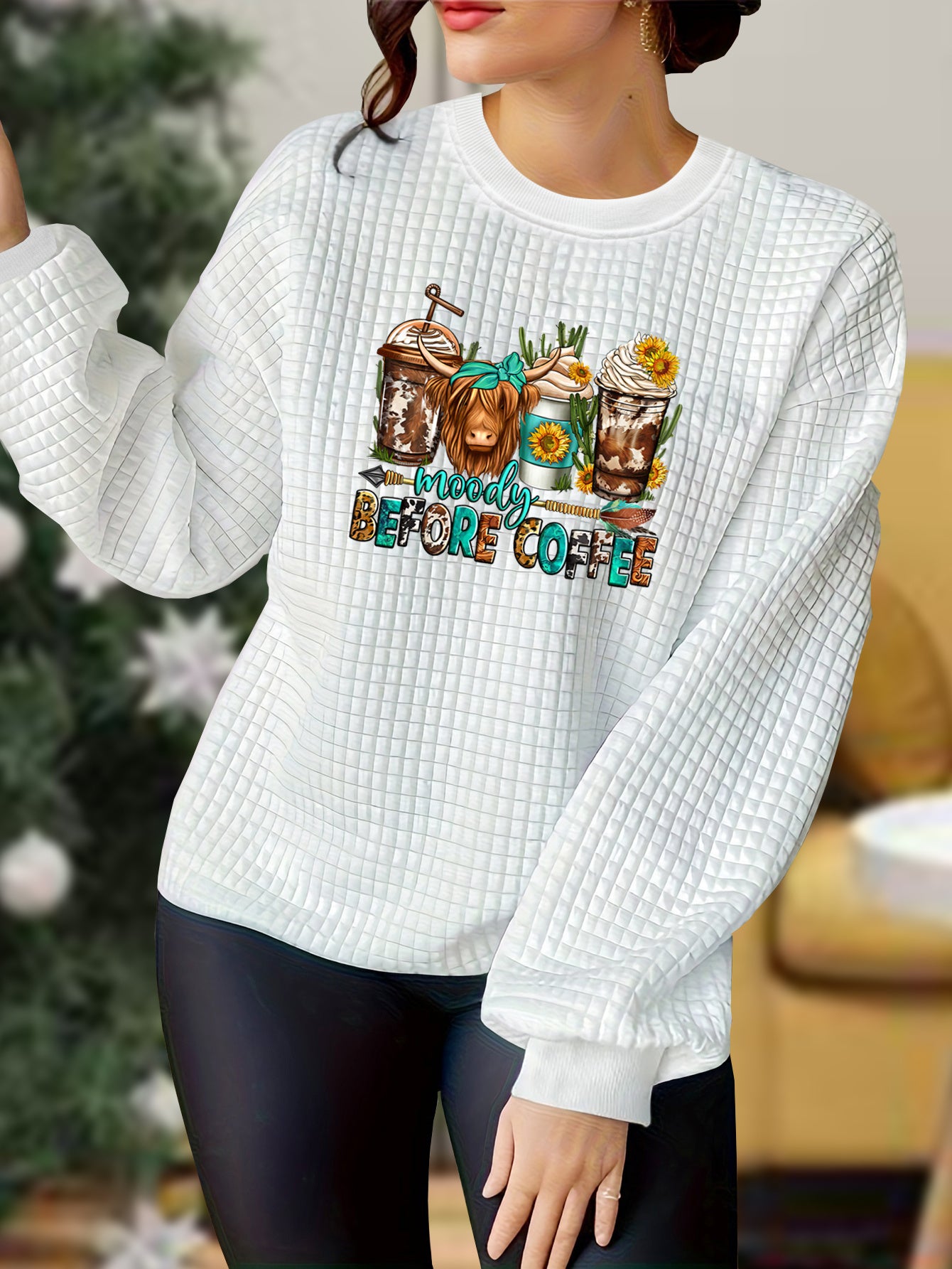 Women's Long Sleeve Graphic Print Pajama Top