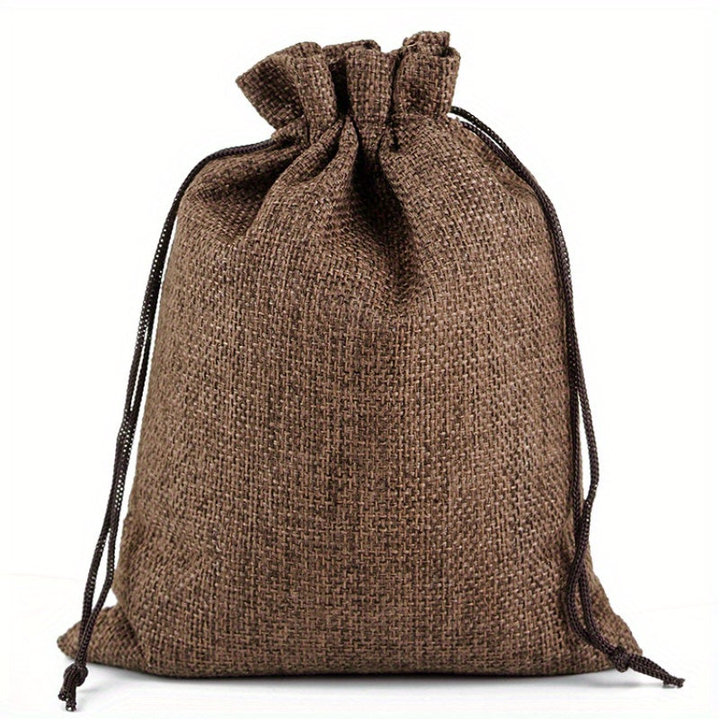 3pcs Jute Drawstring Natural Burlap Bag Jute Gift Bags Size Jewelry Packaging