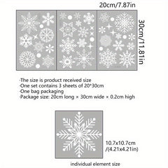 3pcs Christmas Snowflake Stickers for Festive Window Decor