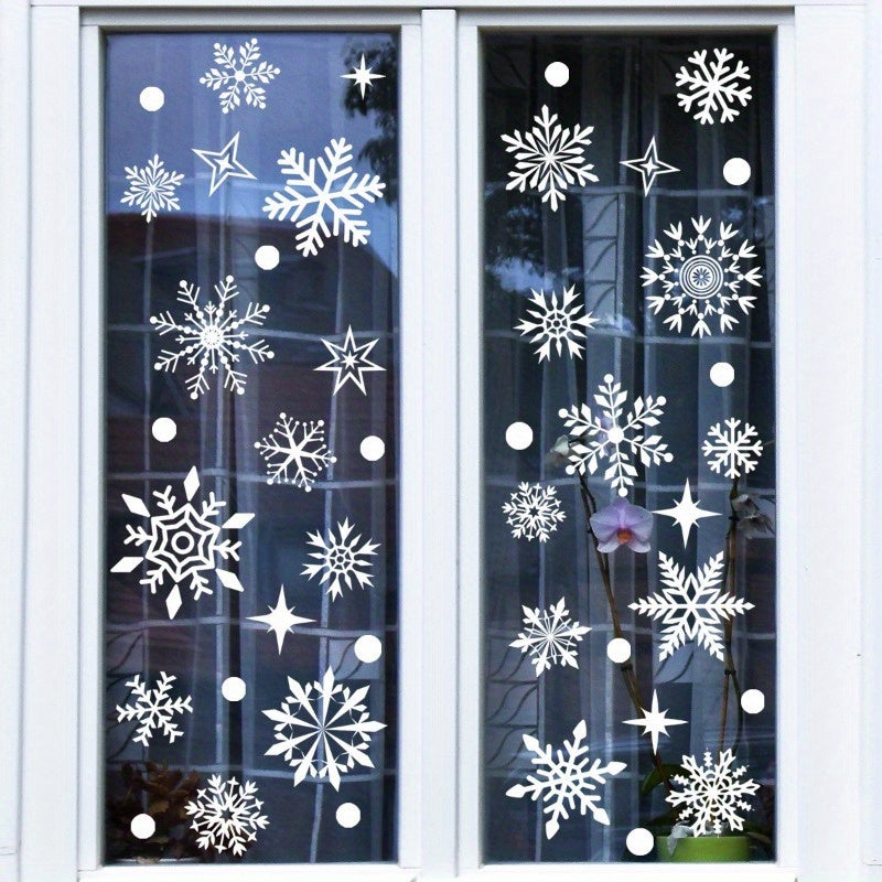3pcs Christmas Snowflake Stickers for Festive Window Decor