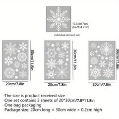 3pcs Christmas Snowflake Stickers for Festive Window Decor