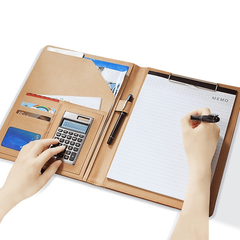 A4 Conference Folder Soft Faux Leather Portfolio Organiser