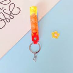 Soft Rubber Wrist Strap Keychain Decompression for Stress Relief