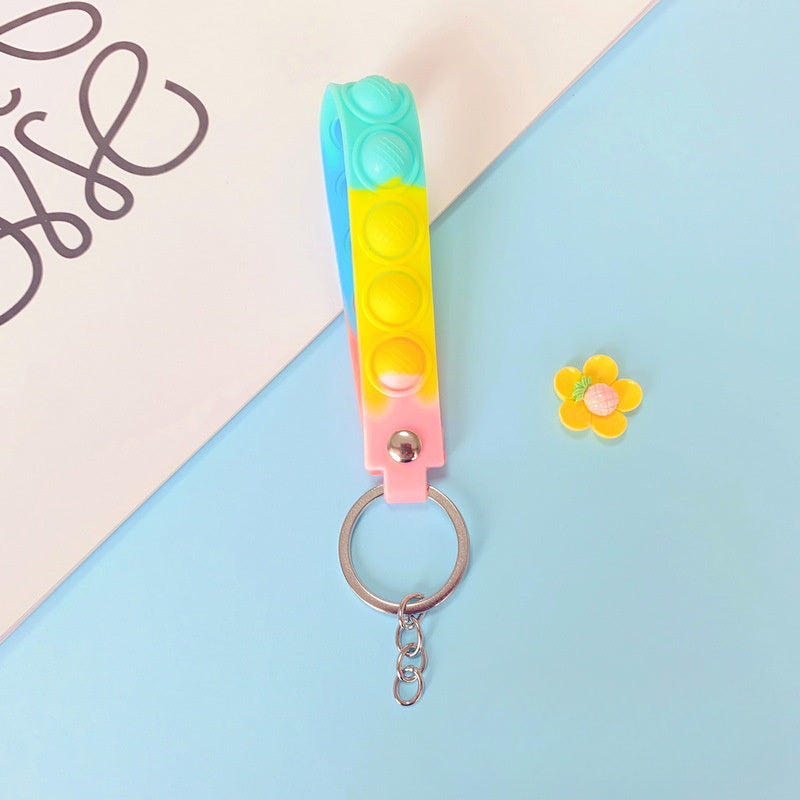 Soft Rubber Wrist Strap Keychain Decompression for Stress Relief