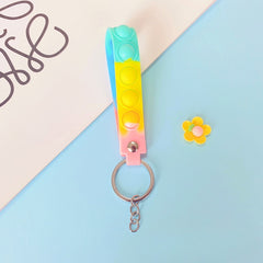Soft Rubber Wrist Strap Keychain Decompression for Stress Relief