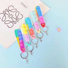 Soft Rubber Wrist Strap Keychain Decompression for Stress Relief