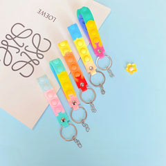 Soft Rubber Wrist Strap Keychain Decompression for Stress Relief