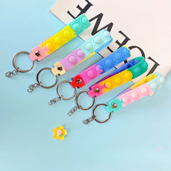 Soft Rubber Wrist Strap Keychain Decompression for Stress Relief