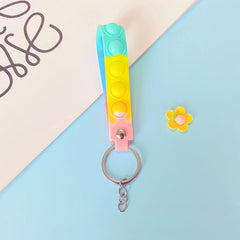Soft Rubber Wrist Strap Keychain Decompression for Stress Relief