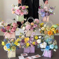 Embossed Flower Bag 3D Design Tote for Retail Supermarket