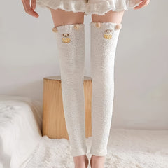 Cute Cartoon Animal Fuzzy Over The Knee Socks Women's Stockings