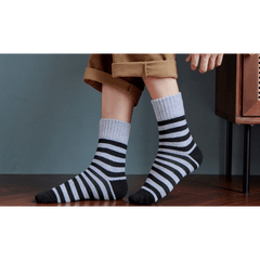 5 Pairs Men's Winter Wool Socks Thick Warm Crew Floor Socks