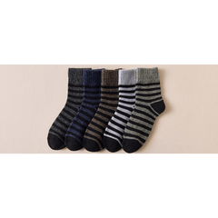 5 Pairs Men's Winter Wool Socks Thick Warm Crew Floor Socks
