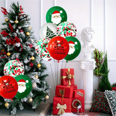 100pcs Merry Christmas Balloons Red Green Xmas Party Supplies