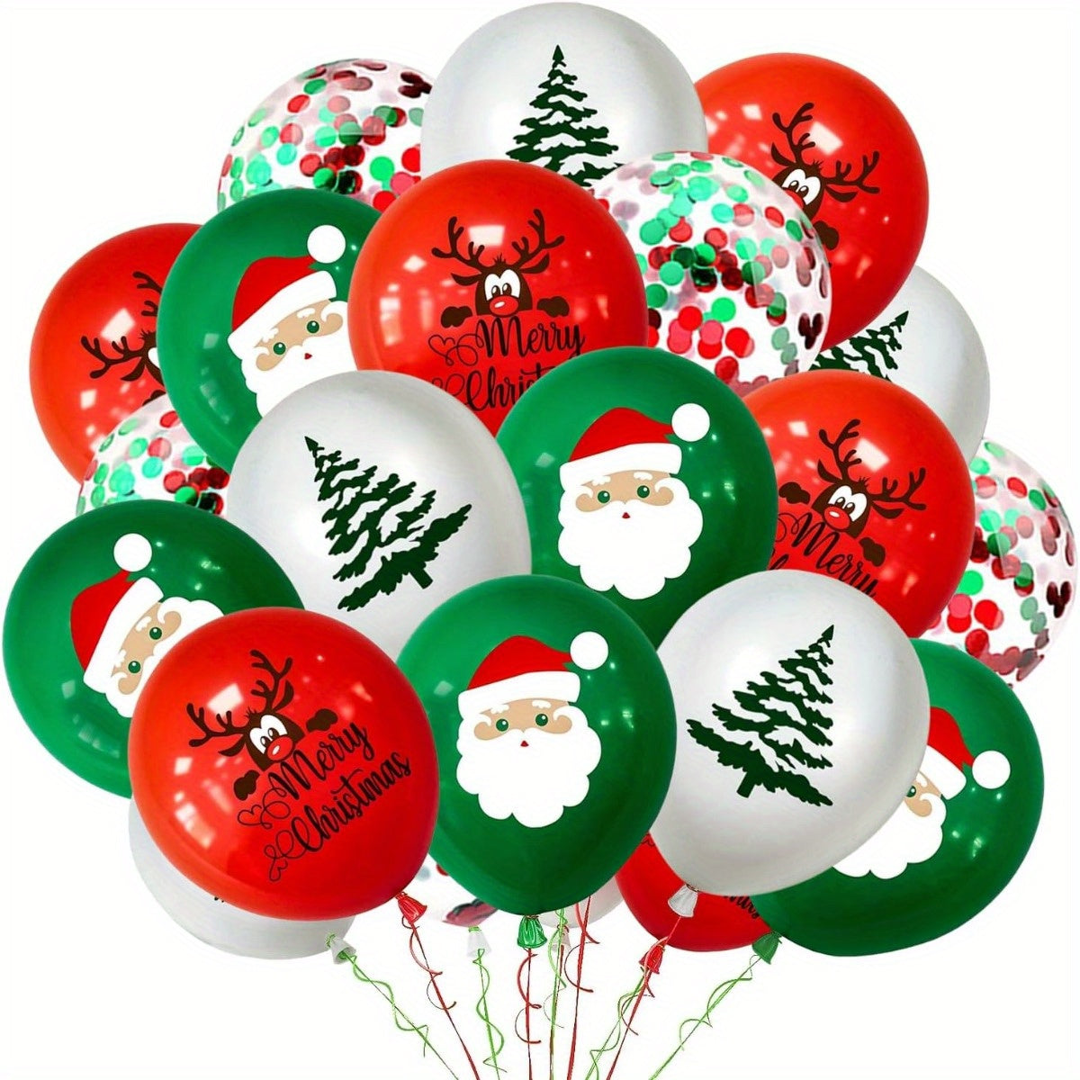 100pcs Merry Christmas Balloons Red Green Xmas Party Supplies
