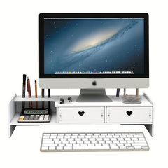 Monitor Stand with Drawers Organize Desk Space Office