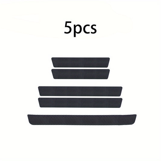 5pcs Carbon Fiber Vinyl Wrap Stickers: Car Door Sill Protectors