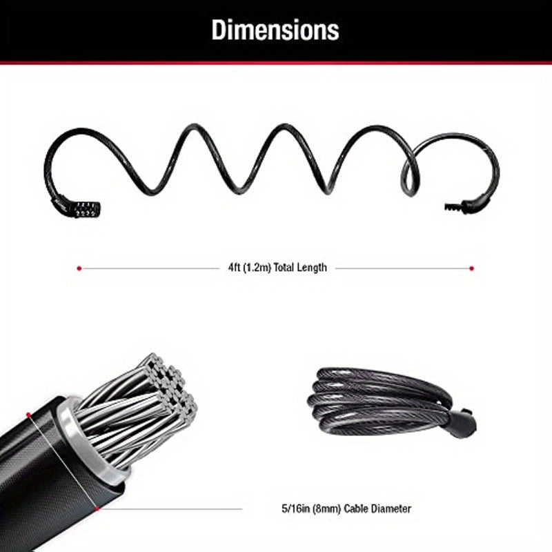 Bicycle Lock Road Bike Mountain Bike Password Wire Ring Lock Cycling Accessories