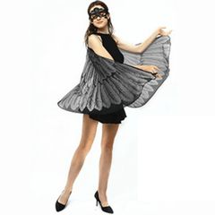 2pcs Halloween Party Wings Shawl Costume Cloak with Lace Cat Face Mask